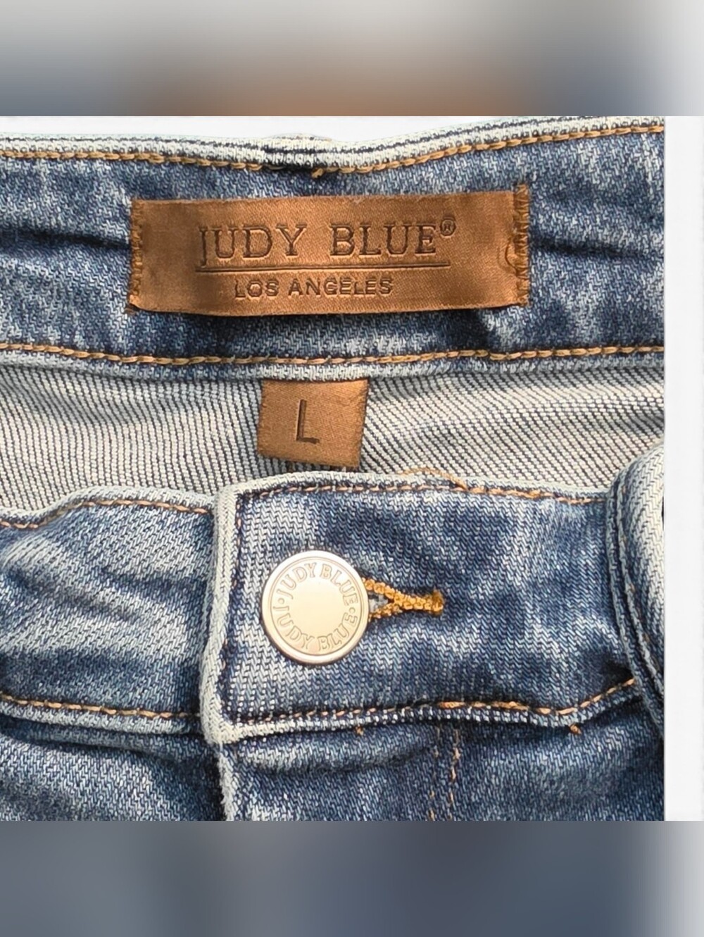 Judy Blue Women’s Distressed Denim Shorts with Flag Pocket Detail - Blue - Picture 4 of 13